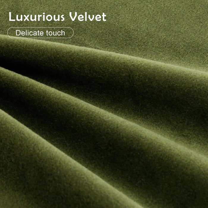 Multi-Functional Ottoman Stool, Footrest for Couch, Modern Vanity Stool for Make-Up Room, Living Room and Entryway, Small Cute Footstool (Olive Green Velvet)