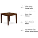 Modern Antique Square Tabletop Dining Table (Walnut)