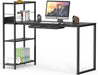 46-Inch Home Office Mission Computer Desk with Side Shelf and Drawer, Black