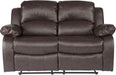 Manual Recliner Loveseat - Brown Faux Leather