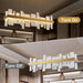 46.8 Inch Modern Adjustable Alabaster Rectangle Chandelier