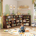 Expandable Corner Bookshelf Black Walnut Narrow Wood