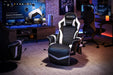 900 Gaming Recliner - Video Games Console Recliner Chair, Computer Recliner, Adjustable Leg Rest and Recline, Recliner with Cupholder, Reclining Gaming Chair with Footrest - White