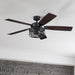 Ceiling Fans Carnegie Industrial 52 Inch Ceiling Fan with Light, Remote Control Fan, LED Indoor Fan with 5 Blades, Gray Pine and Brown Chestnut Blade Finish Options, Matte Black (50614-01)