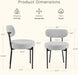 Dining Chairs Set of 2, Mid Century Modern Chair round Upholstered Curved Backrest, Kitchen Vanity Living Room Chairs with Black Metal Legs，Light Grey