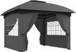 11' X 11' Outdoor Gazebo Arc Patio Gazebo Canopy Shelter with UV Protection, Curtains, Church Windows, Double Roof, Galvanized Steel Frame for Lawn, Backyard and Deck, Dark Gray