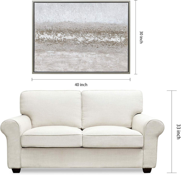 Abstract Wall Art Textured Hand Painted Canvas by Martin Edwards, Champagne Silver Frame, 40" X 30", Sandpath