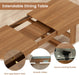 70.9" - 86.6" Extendable Dining Table for 8-10 Person, Modern Rectangle Expandable Kitchen Table with Wooden Legs, Table for Small Spaces, Dining Room, Kitchen, Living Room, Brown