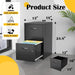 2 Drawer File Cabinets,Metal Office File Cabinet with Lock,Black