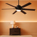 Brushed Aluminum Smart Ceiling Fan Featuring Remote