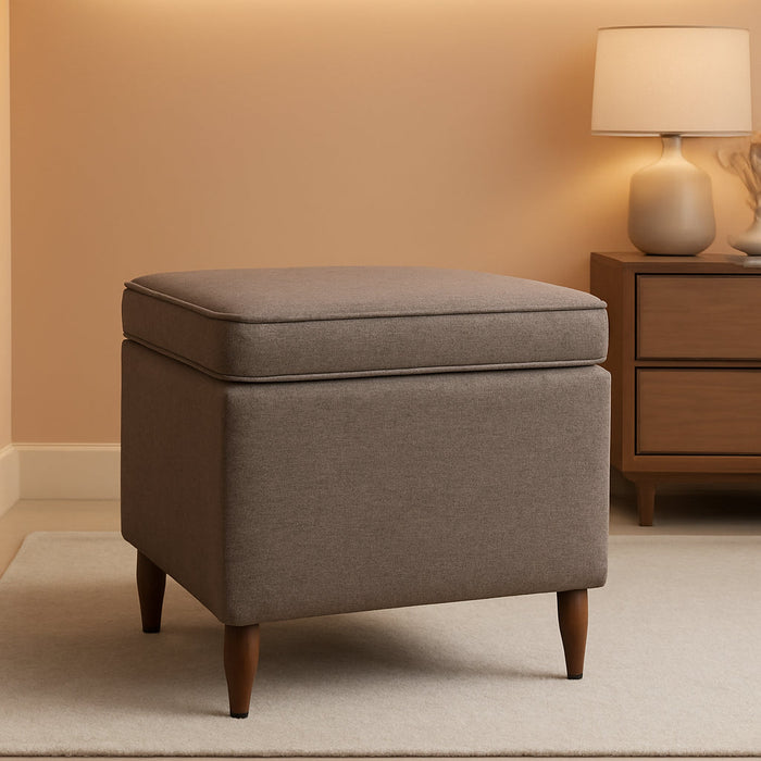 Home Decor | Dinah Collection Modern Storage Ottoman | Ottoman with Storage for Living Room & Bedroom (Chocalate Brown)