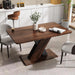 70.87" Extendable Dining Tables for 4 to 8, Mid Century Modern Wooden Expandable Dining Table W/X-Shaped Base, Multifunctional Extendable Large Long Kitchen Dinner Table for Dining Room Walnut