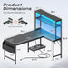 51.2" L Shaped Gaming Desk with Power Outlets & USB-C Port, LED Lights, Computer Desk with Pegboard, Corner Desk with Storage Shelves & Bag, Office Desk with CPU Stand for Home Office, Black