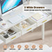 Cream White Vanity Desk with 3 Drawers, Makeup Table/Writing Desk, Modern Dressing Table for Bedroom, 47.24" Wide, No Mirror Included
