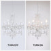 Plug in Crystal Ceramic White Chandelier, Glass Chandeliers,White Crystal Hanging Pendant Light with Clear Cord and On/Off, 4 Light Crystal Chandelier for Wedding, Kitchen, Dining,Foyer, Mini Room