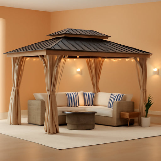 Cedar Wood Gazebo 10x12 Feet Weatherproofed Structure