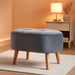 Simone Mid-Century Modern Grey Velvet Fabric Upholstered Wood Ottoman