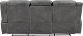 Coaster Home Furnishings - Conrad - Fabric - Upholstered Motion Reclining Sofa with Power Outlet, Padded Headrests and Wall Hugger Design - Living Room - Grey - 650354