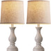 Farmhouse Table Lamps Set of 2 - Rustic Bedroom Lamps for Living Room, 22" Boho Bedside Lamp for Night Stands End Table Office Desk Lamp Nightstand Clearance Decorating with Linen Shades