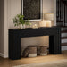 61'' Fluted Long Console Table, Wooden Rectangular Sofa Table behind the Couch, Narrow Entryway Table with 2 Hidden Storage Cabinets for Entrance, Hallway, Living Room, Foyer, Black