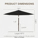 10FT Outdoor Patio Umbrella, round Market Table Umbrella with Push‑Button Tilt and Crank Lift, 8 Sturdy Metal Ribs, UV50+ Protection Canopy for Backyard, Lawn, Deck, Poolside, Garden (Black)