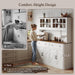 White 71 Inch Pantry Cabinet With IntegratedCharging