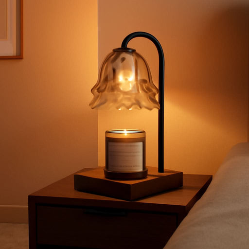 Candle Warmer Lamp with Timer: Flower Black Candle Lamps Height Adjustable Vintage Home Bedroom Decor Mom Birthday Gift for Women