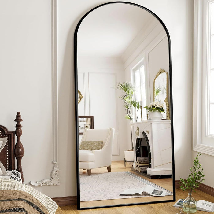 Arched Full Length Mirror 76"X34" Large Floor Full Body Mirror, Black