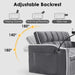 Velvet Charcoal Gray Adjustable Convertible Sleeper Sofa