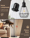 70IN Farmhouse Floor Lamps for Living Room, Dimmable Industrial Tall Standing Lamps 3 LED Edison Bulbs Included, Diamond-Shaped Cage, Rustic Tree Corner Light for Bedroom, Office, Black