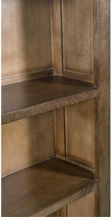 Mission Quarter Sawn Oak Bookcase with 2-Drawers & Open Shelves