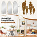 Full Length Mirror, 68"X26" Floor Mirror with Stand, Standing Hanging Leaning Irregular Mirrors for Bedroom Living Room Entryway, Wavy Shaped, Golden