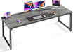 Computer Desk, 70 Inch Office Desk, Gaming Desk with Storage, Writing Desk Work Desk for Home Office, Study, Long Simple Desk, Large Legroom, Metal Frame, Grey