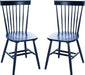 Home Collection Parker Farmhouse Navy Blue Windsor Spindle Solid Wood Dining Chair Set of 2