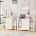 Architectural White Fluted Oak Filing Cabinet Locking