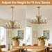 Six Light Antler Chandelier With Durable ResinComposite