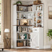 74'' Tall Corner Bookshelf - 6-Tier Book Shelf with Drawer and Cabinets, L-Shaped Bookcase Open Storage Shelves Modern Display Shelf for Home, Office