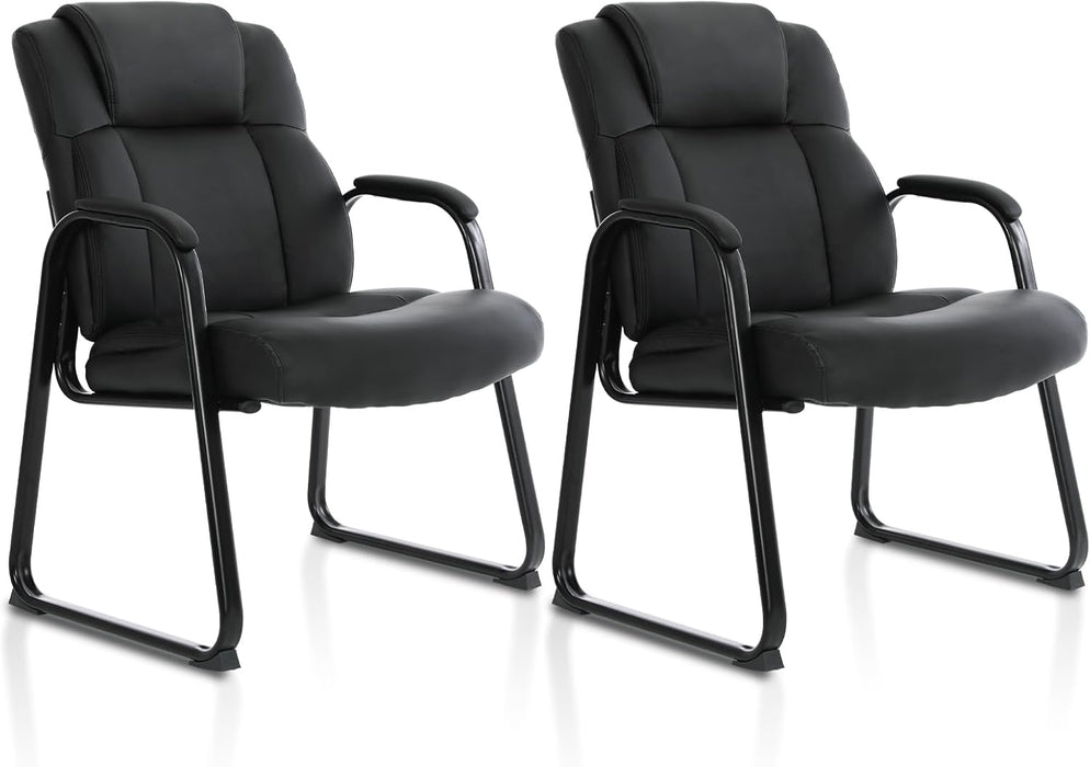 Commercial Leather Reception Chair 500 Lb Capacity