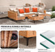 5 Piece Outdoor Patio Furniture Set Modular Outdoor Furniture Set Wicker Outdoor Sectional Sofa with Cushions Table Patio Set for Balcony Porch Deck Yard (Salmon&Orange Wicker, Sand Cushion)