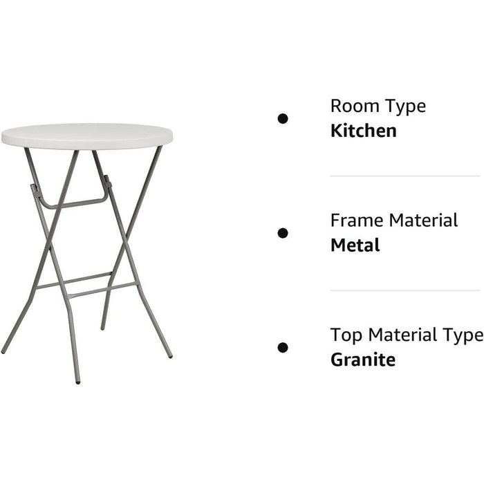 Round Folding Plastic Bar Table in White