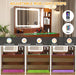 Illuminated LED Vanity Desk Glass Surface StorageDrawers