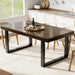 Farmhouse Dining Table 71", Rustic Kitchen Table for 6-8, Brown