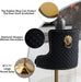 Velvet Gold Bar Stools Set of 2 Modern Counter Height Bar Stools with Lion Pull Ring Tufted Back, Nailhead Upholstered Barstools for Home Kitchen Island, Swivel Adjustable Stool Chair in Black