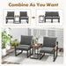 3 Pieces Aluminum Frame Weatherproof Outdoor Conversation Set with Soft Cushions