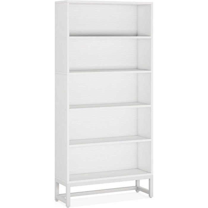 Tall Bookcase and Bookshelf, 70.8” Large Bookcases Organizer with 5-Tier Storage Shelves, Heavy Duty Free-Standing Library Bookshelf Shelving Unit for Living Room, Bedroom, Office (White)