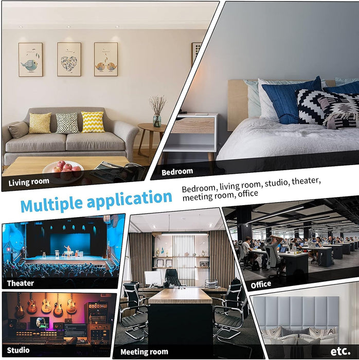 Peel and Stick Black King Headboard, 12-Pack Upholstered Headboard for Queen, Full-Size Bed, Padded Wall Panel