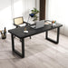 47 Inch Black Solid Wood Computer Desk | Sturdy Metal Base | Modern Home Office Desk | Durable Study Writing Table for Workspace, Multiple