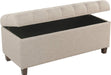 Home Decor | Tufted Ainsley Button Storage Ottoman Bench with Hinged Lid | Ottoman Bench with Storage for Living Room & Bedroom, Tan