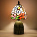 Tiffany Stained Glass Mushroom Table Lamp 12.5 Inch -Blue Hummingbird