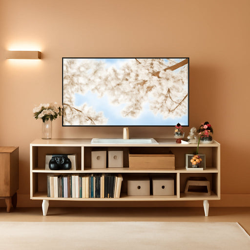 TV Stand for Tvs up to 65'', Modern Entertainment Center with 3 Open Storage Shelf, Sturdy Media Console Table for Living Room/Entrance/Sofa Cabinet, Large Capacity, Easy Installation-Walnut